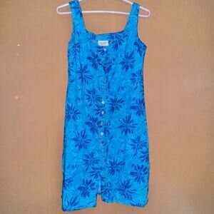 Canda Women's Blue Floral Romper Dress - Size Medium